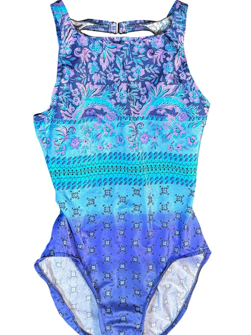 Vintage Jantzen Made USA Floral One Piece Swimsuit Size 10